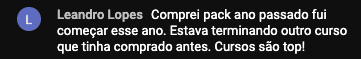 Relato real de aluno do curso, print 7