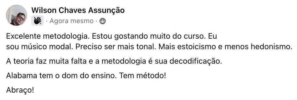Relato real de aluno do curso, print 14