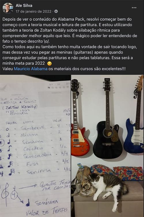 Relato real de aluno do curso, print 17